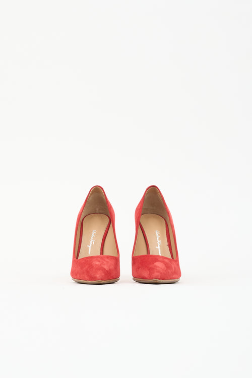 Ferragamo Suede Pointed Toe Pump