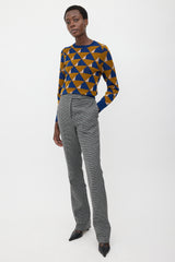 Ferragamo Wool Checked Slim Leg Trouser