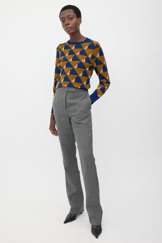 Ferragamo Wool Checked Slim Leg Trouser