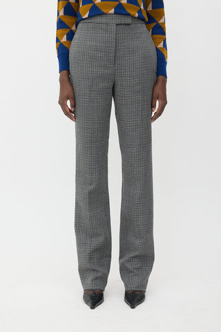 Ferragamo Wool Checked Slim Leg Trouser