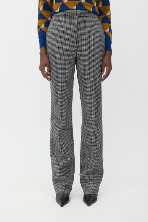 Ferragamo Wool Checked Slim Leg Trouser