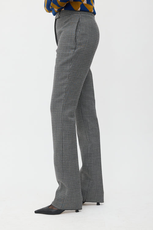 Ferragamo Wool Checked Slim Leg Trouser