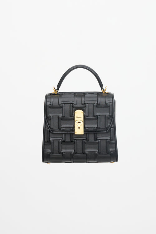 Ferragamo Woven Leather Boxyz Bag