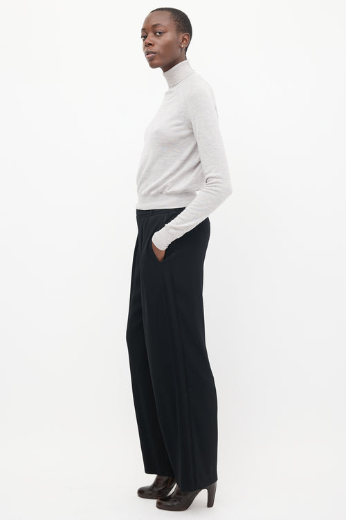 Filippa K Black Belted Wide Leg Trousers