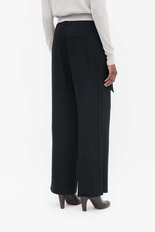 Filippa K Black Belted Wide Leg Trousers