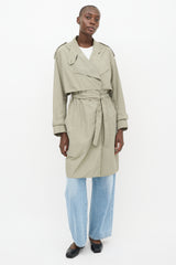 Filippa K Green Nylon Ruby Tech Trench Coat