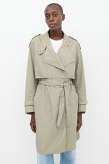 Filippa K Green Nylon Ruby Tech Trench Coat