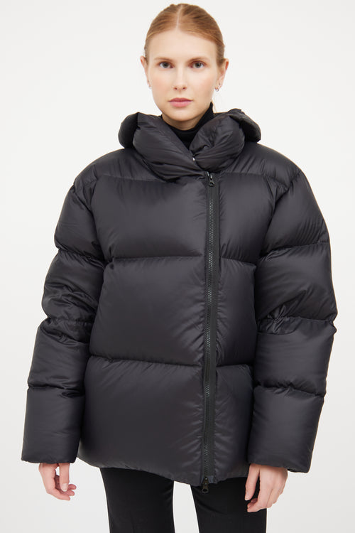 Filippa K Black Asymmetrical Puffer Jacket