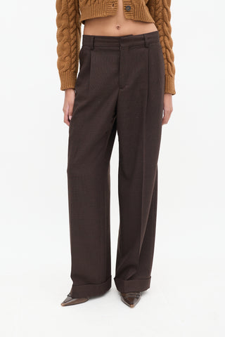 Filippa K Dark Brown Wool Kinley Check Trouser