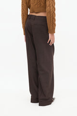 Filippa K Dark Brown Wool Kinley Check Trouser