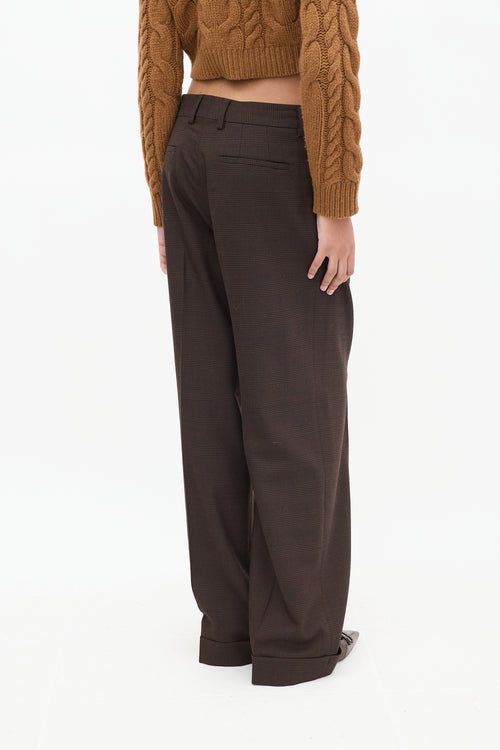 Filippa K Dark Brown Wool Kinley Check Trouser