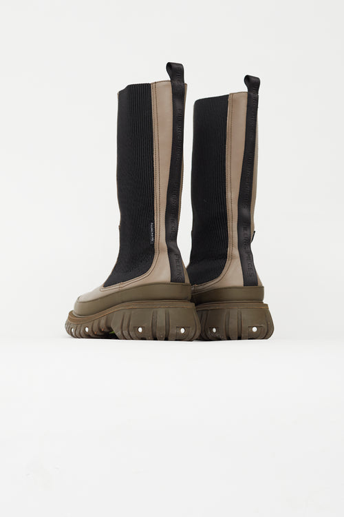 Filling Pieces Grey Leather Mid Calf Chelsea Boot