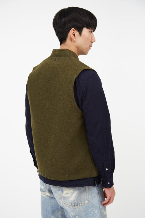Filson Green Wool Sleeveless Vintage Vest