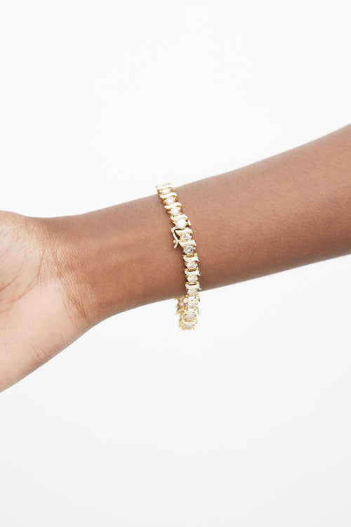 Fine Jewelry 10k Yellow Gold & Diamonds Bracelet