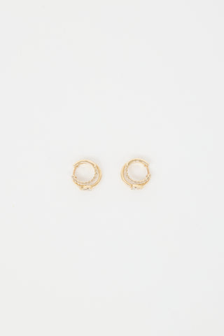 Fine Jewelry 14K Yellow Gold Pear Double Huggies Earrings