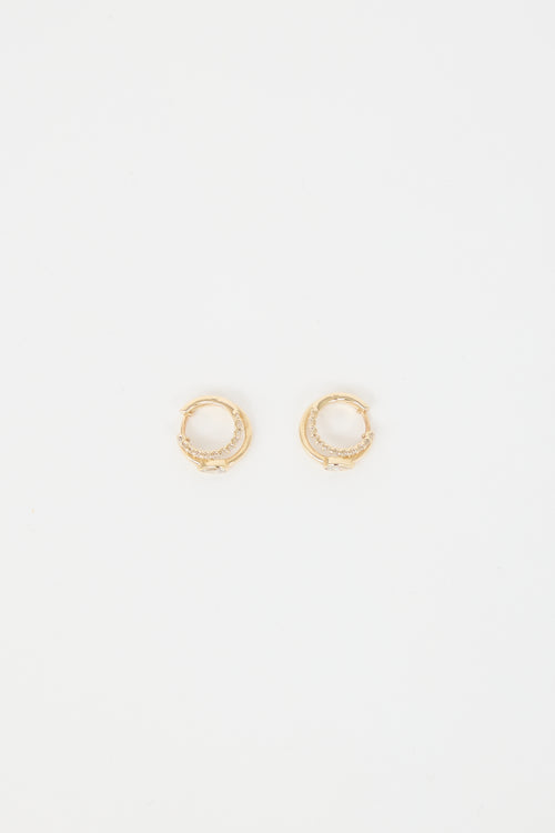 Fine Jewelry 14K Yellow Gold Pear Double Huggies Earrings