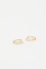 Fine Jewelry 14K Yellow Gold Pear Double Huggies Earrings