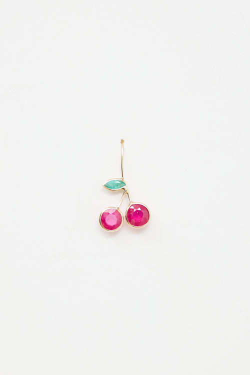 Fine Jewelry 14K Yellow Gold & Ruby Cherry Earrings