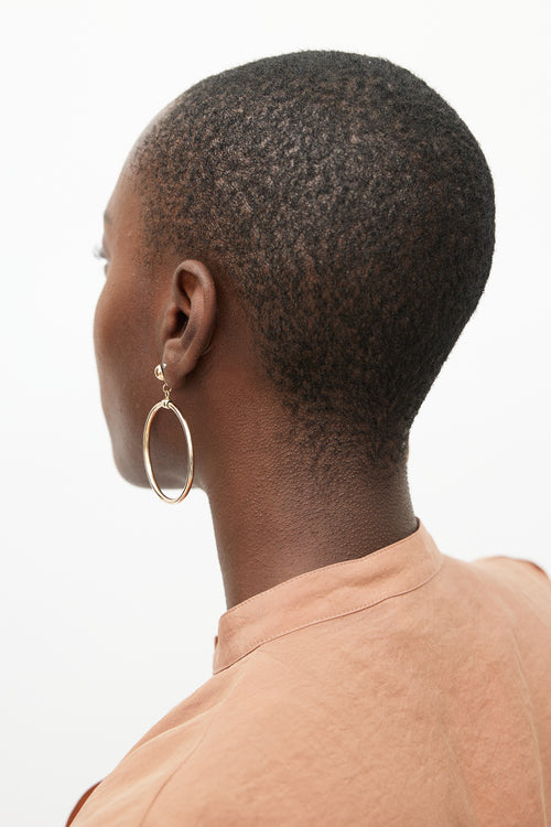 Fine Jewelry 14k Gold Stud Hoop Earring