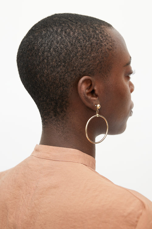 Fine Jewelry 14k Gold Stud Hoop Earring