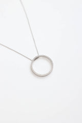 Fine Jewelry18K White Gold Diamond Circle Pendant Necklace