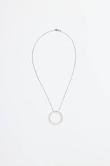 Fine Jewelry18K White Gold Diamond Circle Pendant Necklace