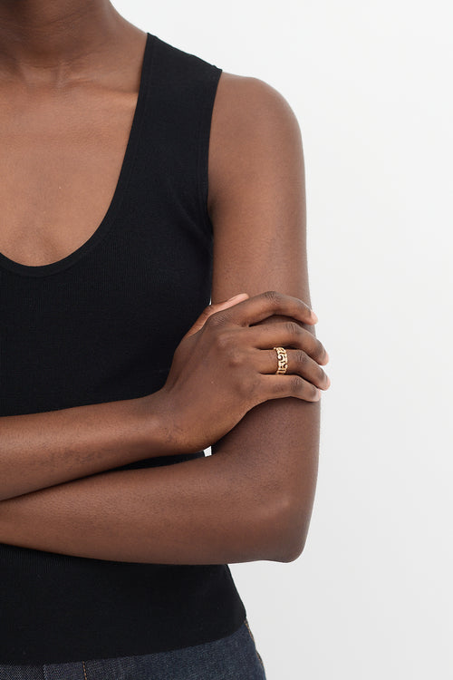 Fine Jewelry 18K Rose Gold & Diamond Leaf Ring