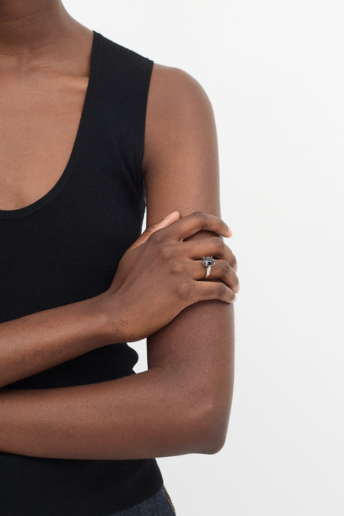 Fine Jewelry 18K White Gold & Sapphire Ring