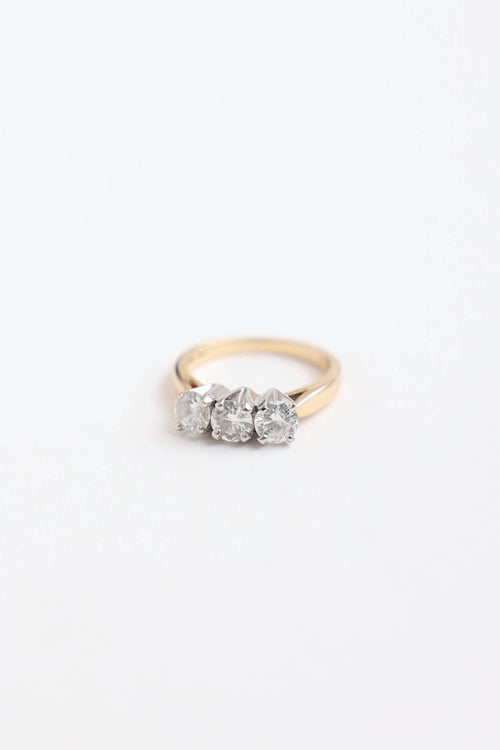Fine Jewelry 14K Yellow Gold Three Diamond Ring
