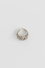Fine Jewelry 18K Yellow Gold & Sterling Silver Diamond Cross Ring