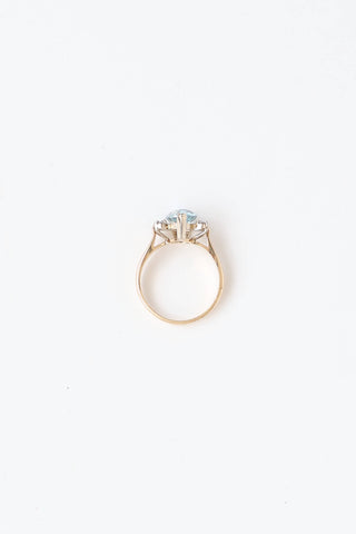 Fine Jewelry 14K Yellow Gold, Diamond & Aquamarine Ring