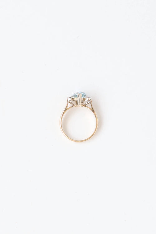 Fine Jewelry 14K Yellow Gold, Diamond & Aquamarine Ring