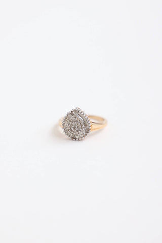 Fine Jewelry 10K Yellow Gold & Diamond Baguette Pave Ring
