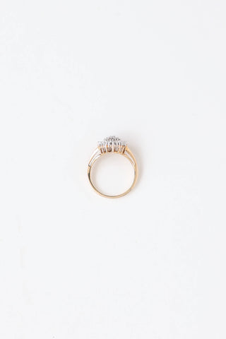 Fine Jewelry 10K Yellow Gold & Diamond Baguette Pave Ring