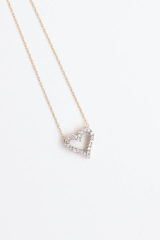 Fine Jewelry 10K Yellow Gold & Diamond Heart Pendant Necklace