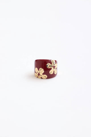 Fine Jewelry 14K Yellow Gold & Enamel Floral Ring