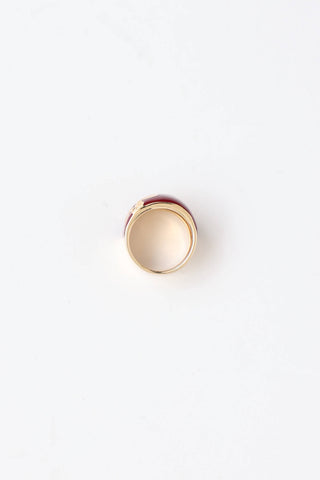 Fine Jewelry 14K Yellow Gold & Enamel Floral Ring