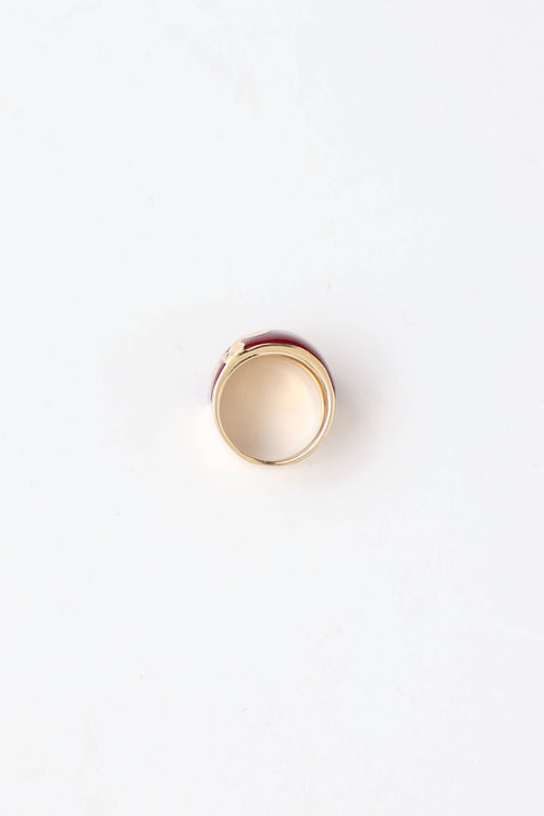 Fine Jewelry 14K Yellow Gold & Enamel Floral Ring