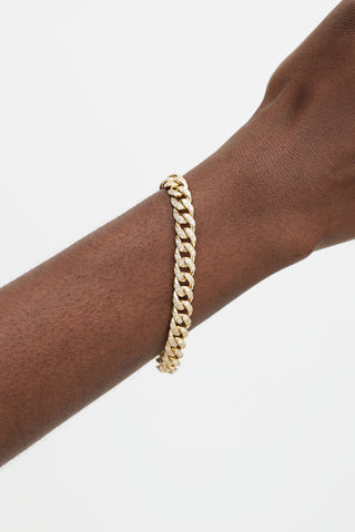 Fine Jewelry 10K Yellow Gold Diamond Curb Chain Bracelet