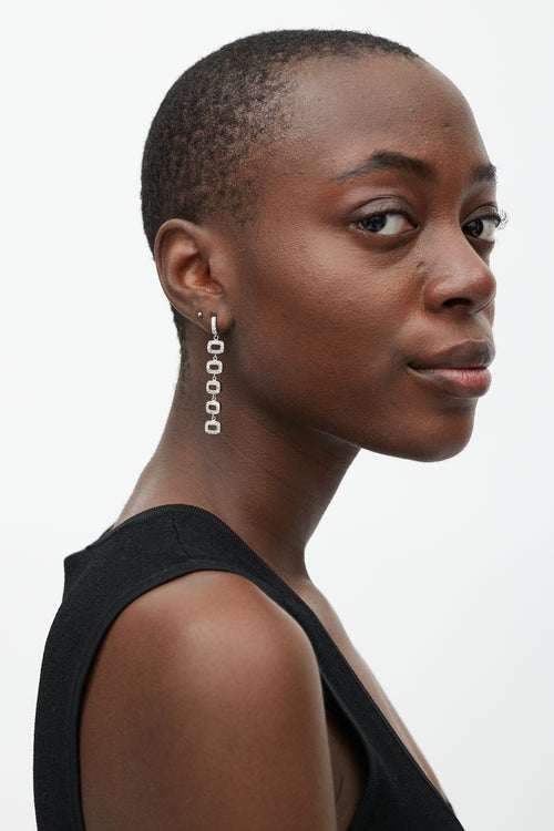 VSP Archive Silver Embellished Cube Drop Earring