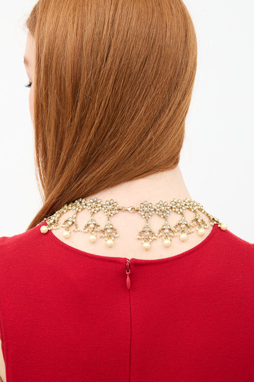 Fine Jewelry Pearl & Crystal Cluster Necklace