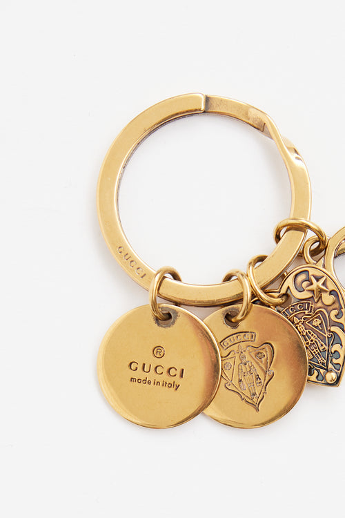 Gucci Gold Multi Charm Key Ring