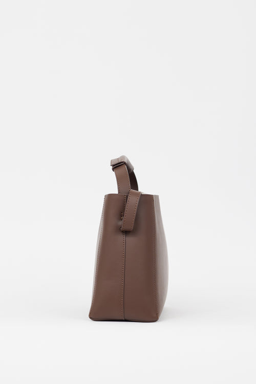 Flattered Brown Leather Hedda Midi Bag