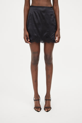 Fleur Du Mal Black Lace Mini Skirt