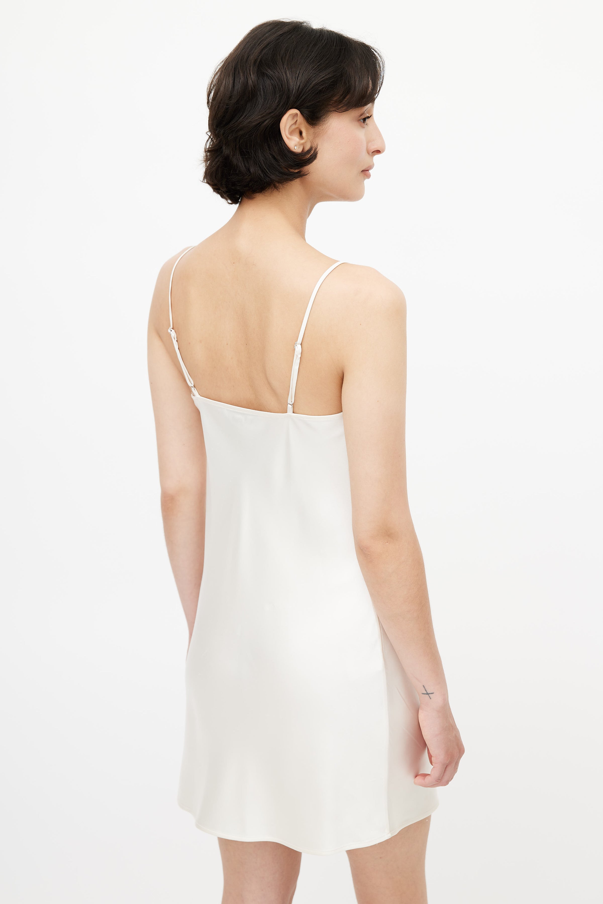 cream satin slip dress Fleur Du Mal // Cream Silk Slip Dress – VSP Consignment