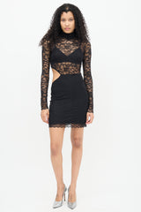 Fleur Du Mal Black Lace Cut Out Dress