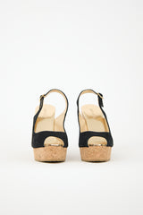 Jimmy Choo Suede Prova Slingback Wedge Heel