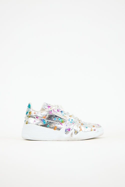 Giuseppe Zanotti Leather & Rhinestones Talon Sneaker
