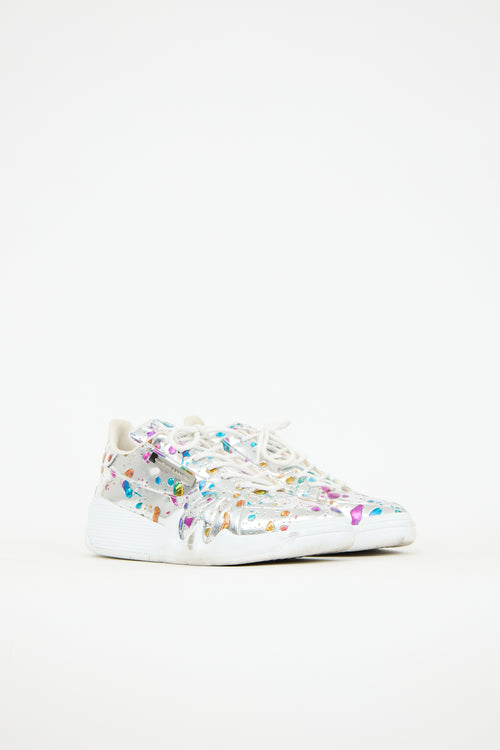 Giuseppe Zanotti Leather & Rhinestones Talon Sneaker