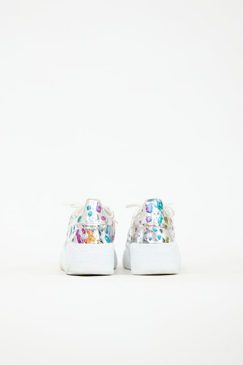 Giuseppe Zanotti Leather & Rhinestones Talon Sneaker